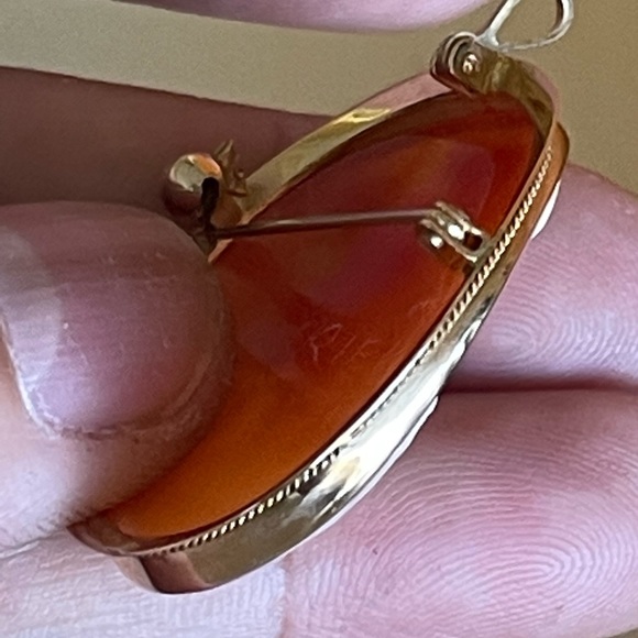 Authentic cameo brooch or  pendant 14 k gold - Picture 4 of 13